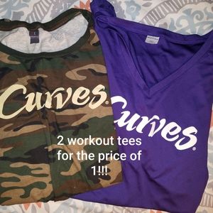 Two Curves Tee Shirts Work Out XXL